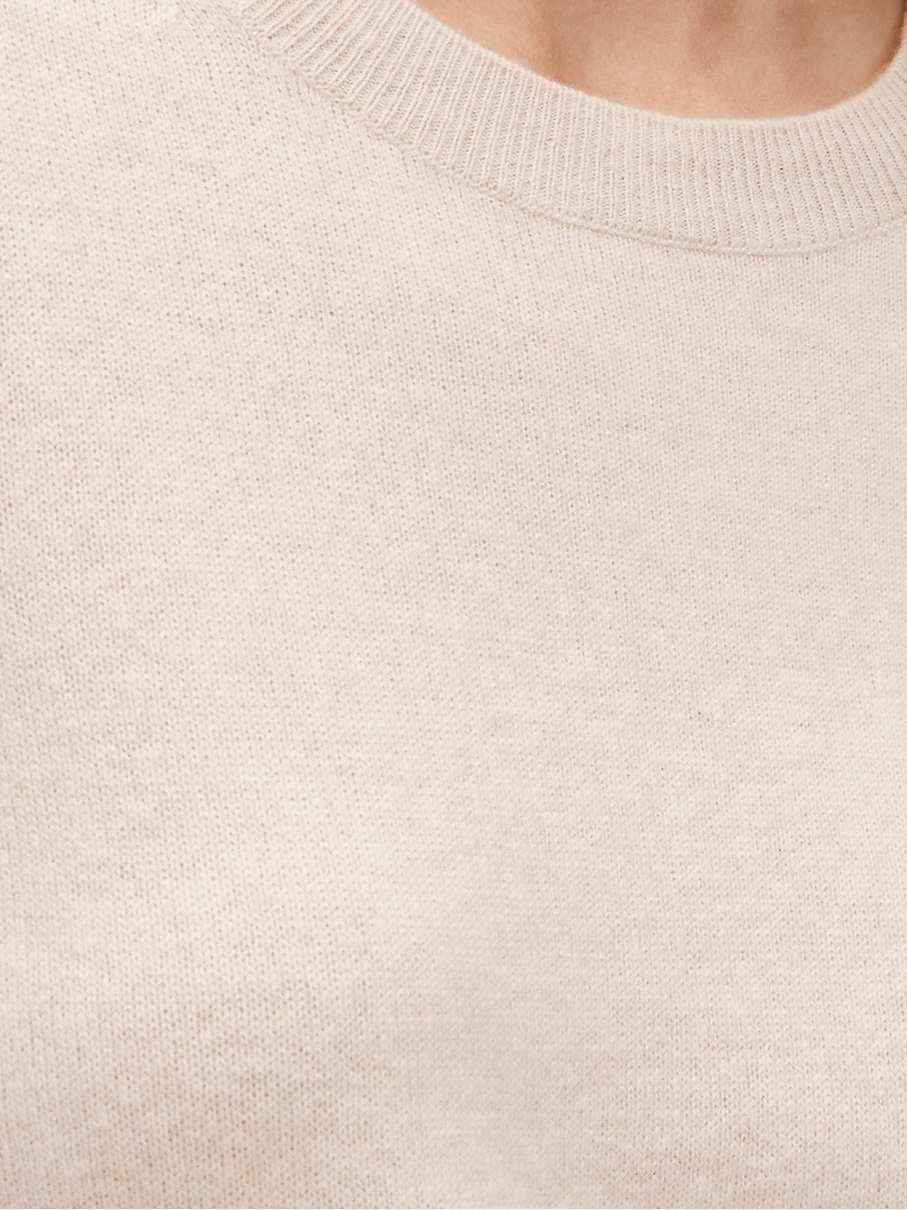 J.Crew 100% Cashmere classic-fit crewneck cream off-white sweater size large - Picture 2 of 7